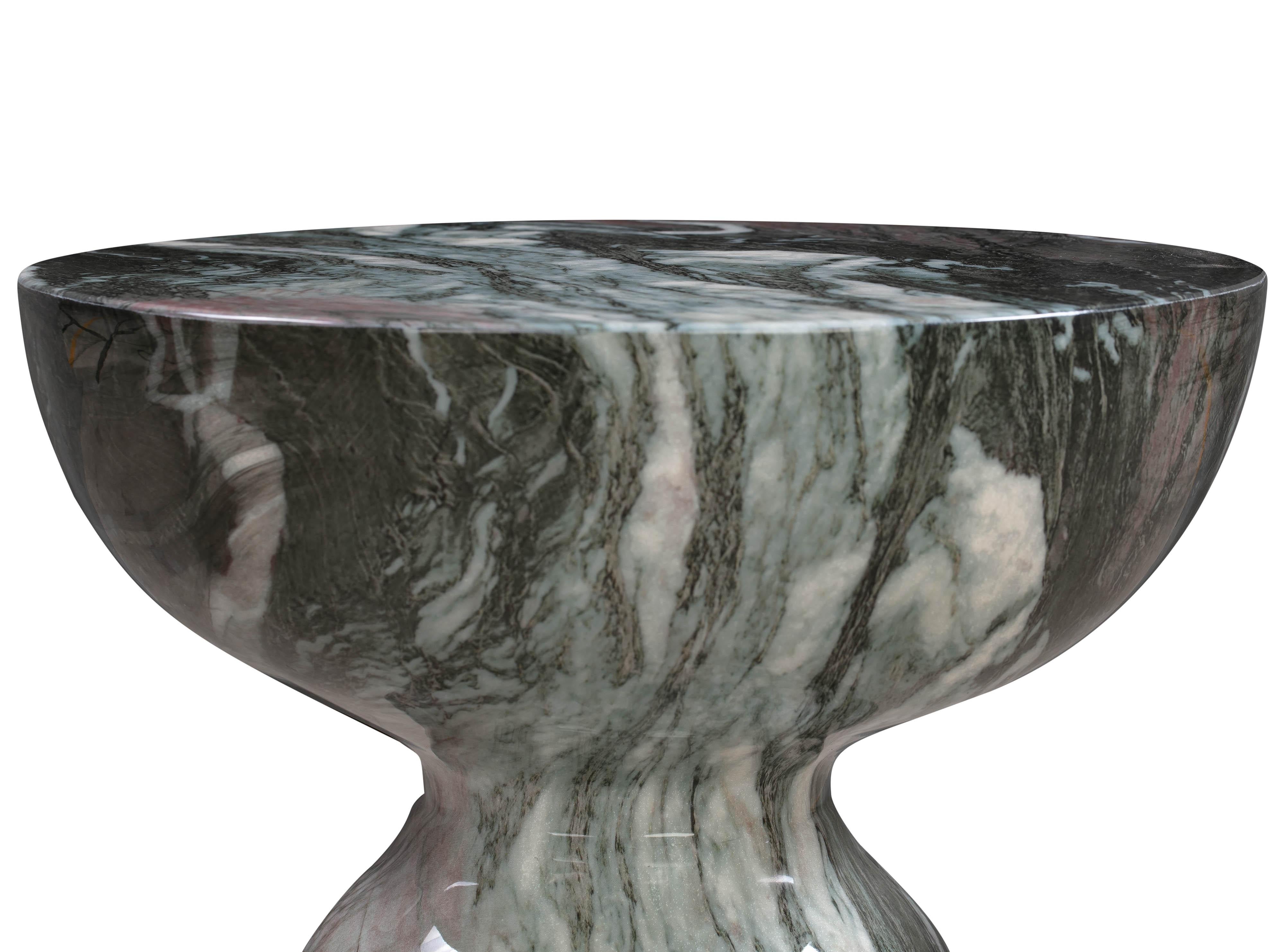 Rue Grey and Blush Marble Side Table - UK