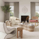 Slab Faux Travertine Short Side Table - UK