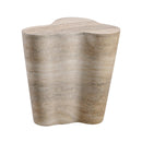 Slab Faux Travertine Short Side Table - UK