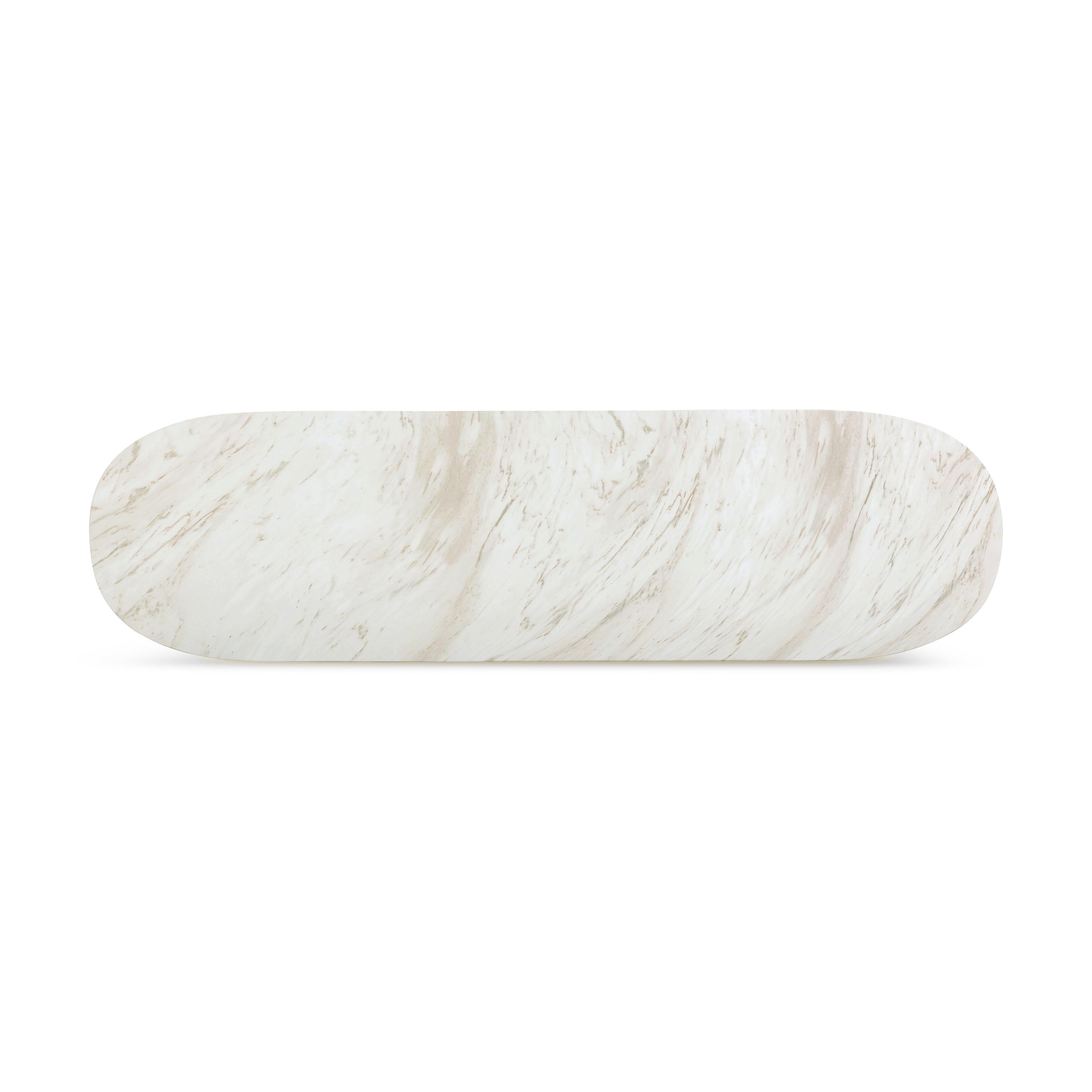 Esme Faux Marble Long Console Table