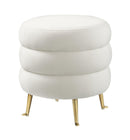 Ladder Cream Velvet Ottoman
