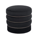 Lakka Black Velvet Ottoman