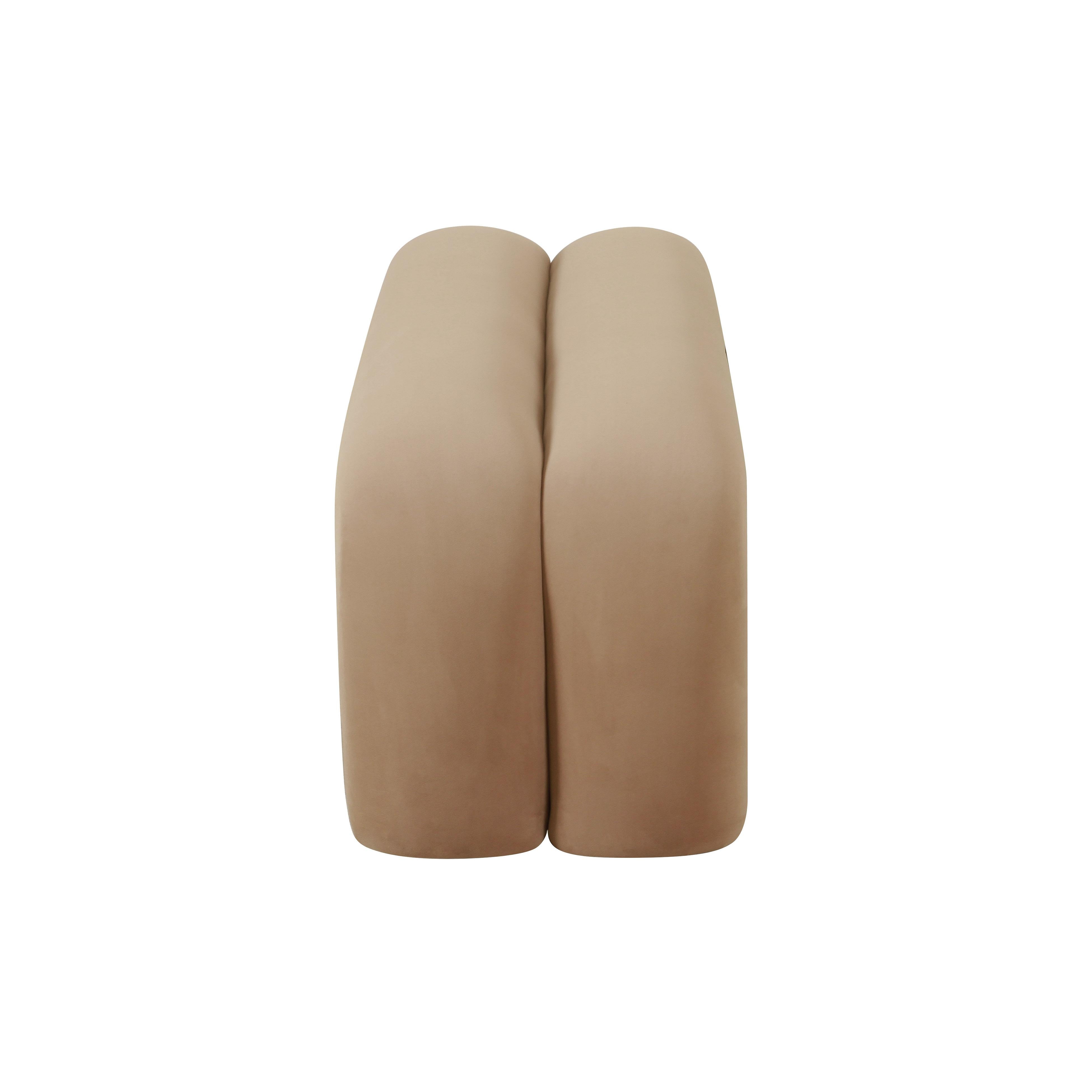 Leigh Taupe Velvet Channeled Bench - UK