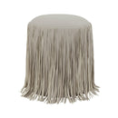 Shag Me Grey Performance Vegan Leather Ottoman