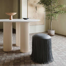 Shag Me Black Performance Vegan Leather Ottoman