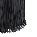 Shag Me Black Performance Vegan Leather Ottoman