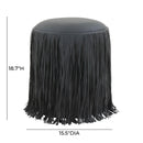 Shag Me Black Performance Vegan Leather Ottoman