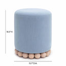 Dex Faded Blue Upcycled Fabric Ottoman