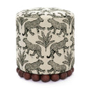 Dex Cream Leopard Jacquard Ottoman