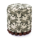 Dex Cream Leopard Jacquard Ottoman