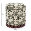 Dex Cream Leopard Jacquard Ottoman