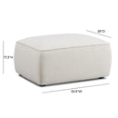 Travie Sand Upcycled Linen Ottoman