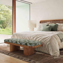 Ollie Olive Green Leopard Jacquard Bench