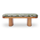 Ollie Olive Green Leopard Jacquard Bench