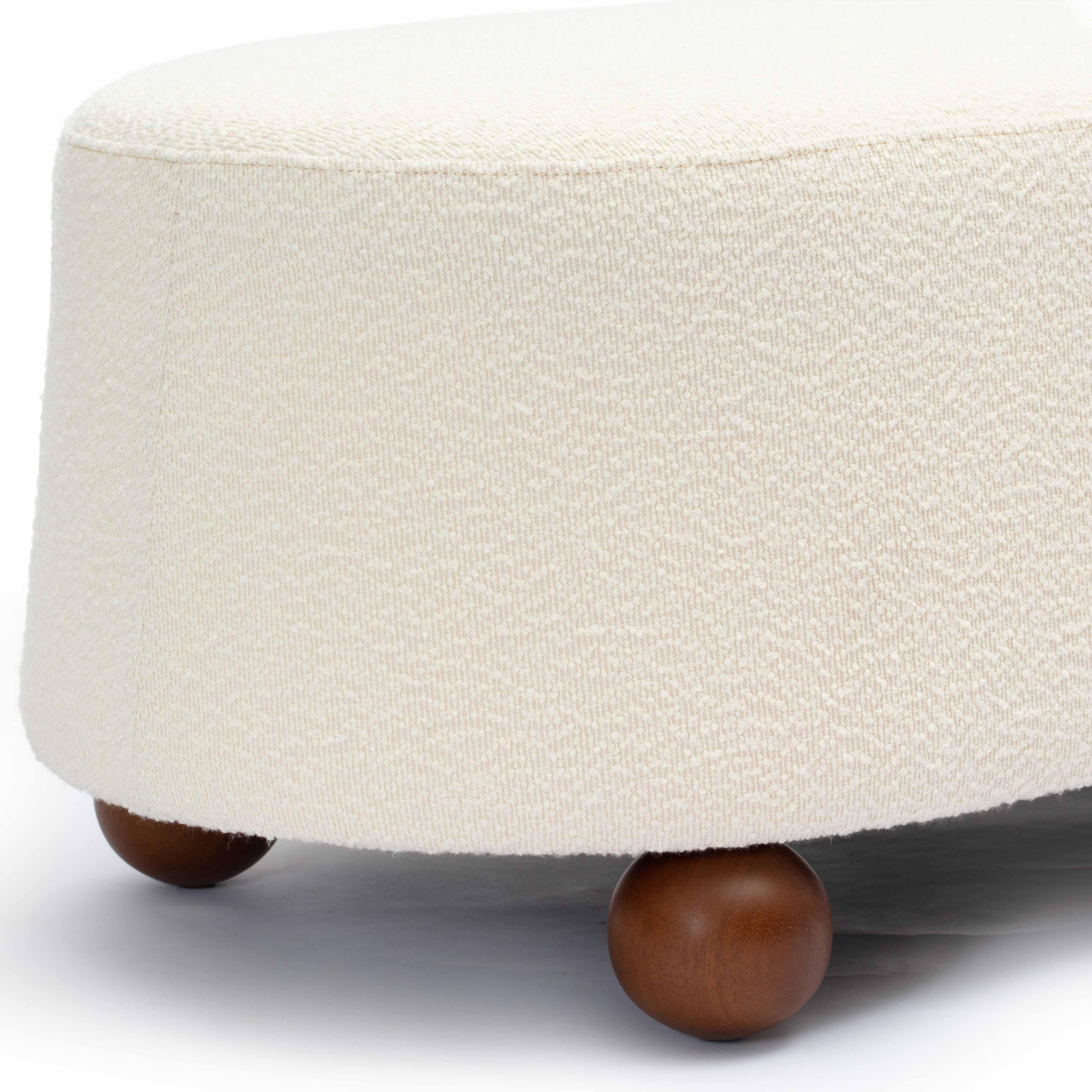Jaine Cream Boucle Large Ottoman