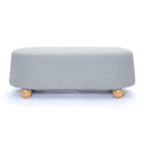 Jaine Stone Grey Loose Mohair Large Ottoman