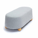 Jaine Stone Grey Loose Mohair Large Ottoman