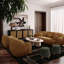 Jaine Forest Green Loose Mohair Ottoman