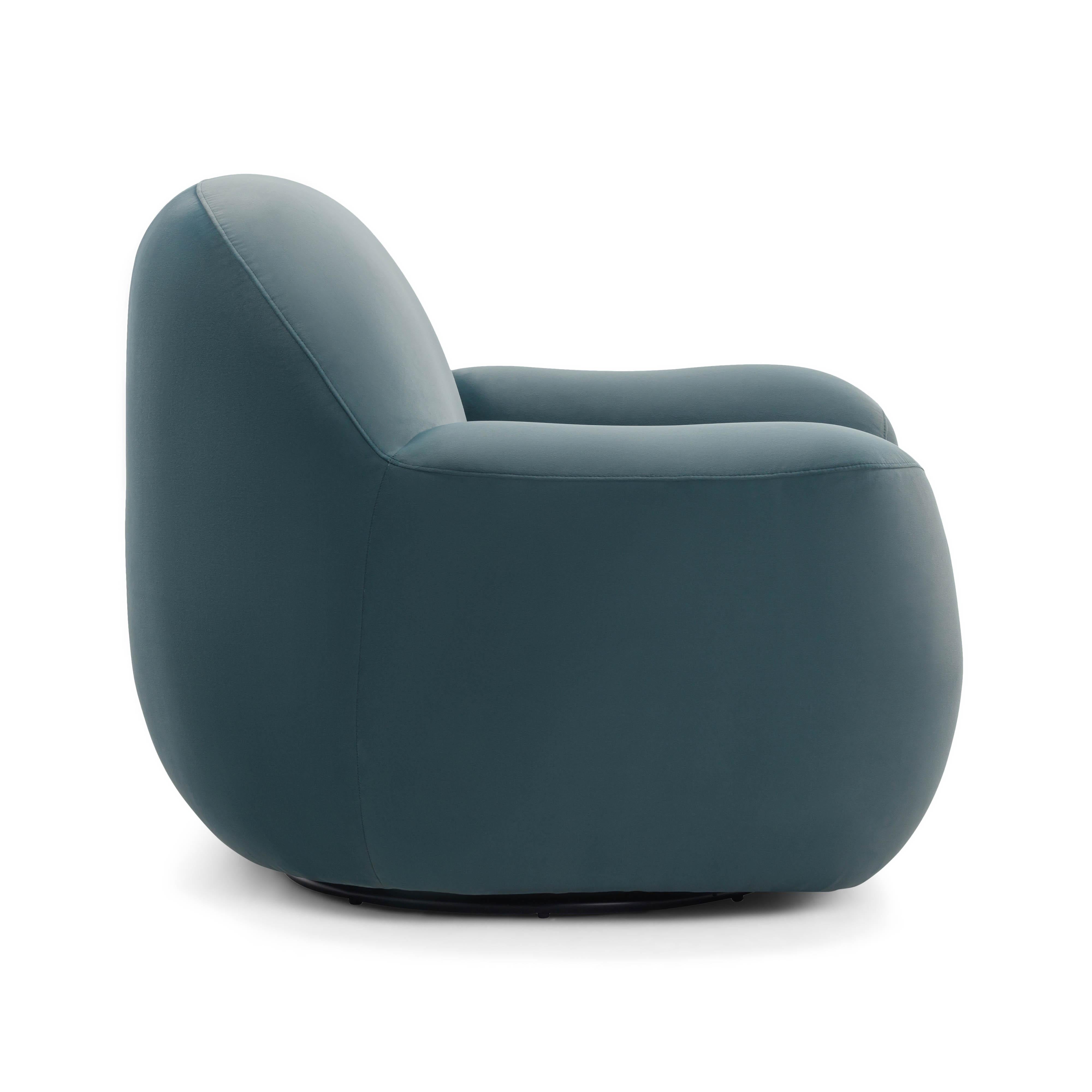 Tiago Dark Teal Velvet Swivel Chair