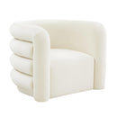 Curves Cream Velvet Lounge Chair - UK