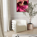 Curves Cream Velvet Lounge Chair - UK