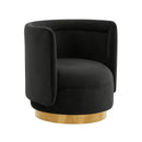 Remy Black Velvet Swivel Chair - UK