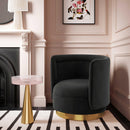 Remy Black Velvet Swivel Chair - UK