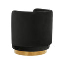 Remy Black Velvet Swivel Chair - UK
