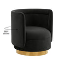 Remy Black Velvet Swivel Chair - UK