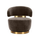 Austin Chocolate Brown Recycled Fabric Swivel Chair - UK