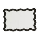 Scalloped Edge Black and White Cotton Placemat - Set of 4