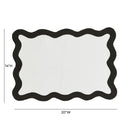 Scalloped Edge Black and White Cotton Placemat - Set of 4