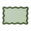 Scalloped Edge Olive Green Cotton Placemat - Set of 4