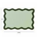 Scalloped Edge Olive Green Cotton Placemat - Set of 4