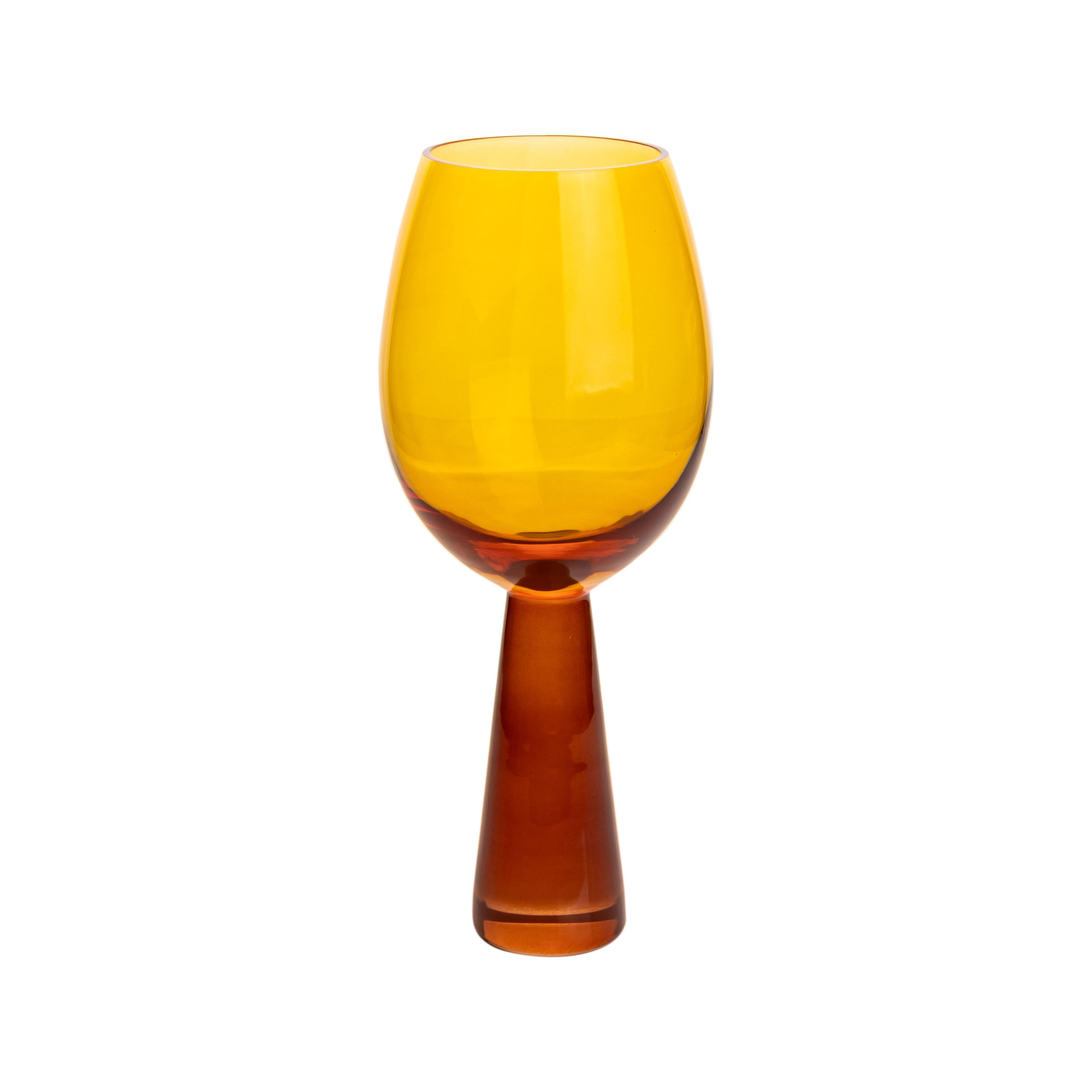 Rose Amber Wine Glasses - Set of 4