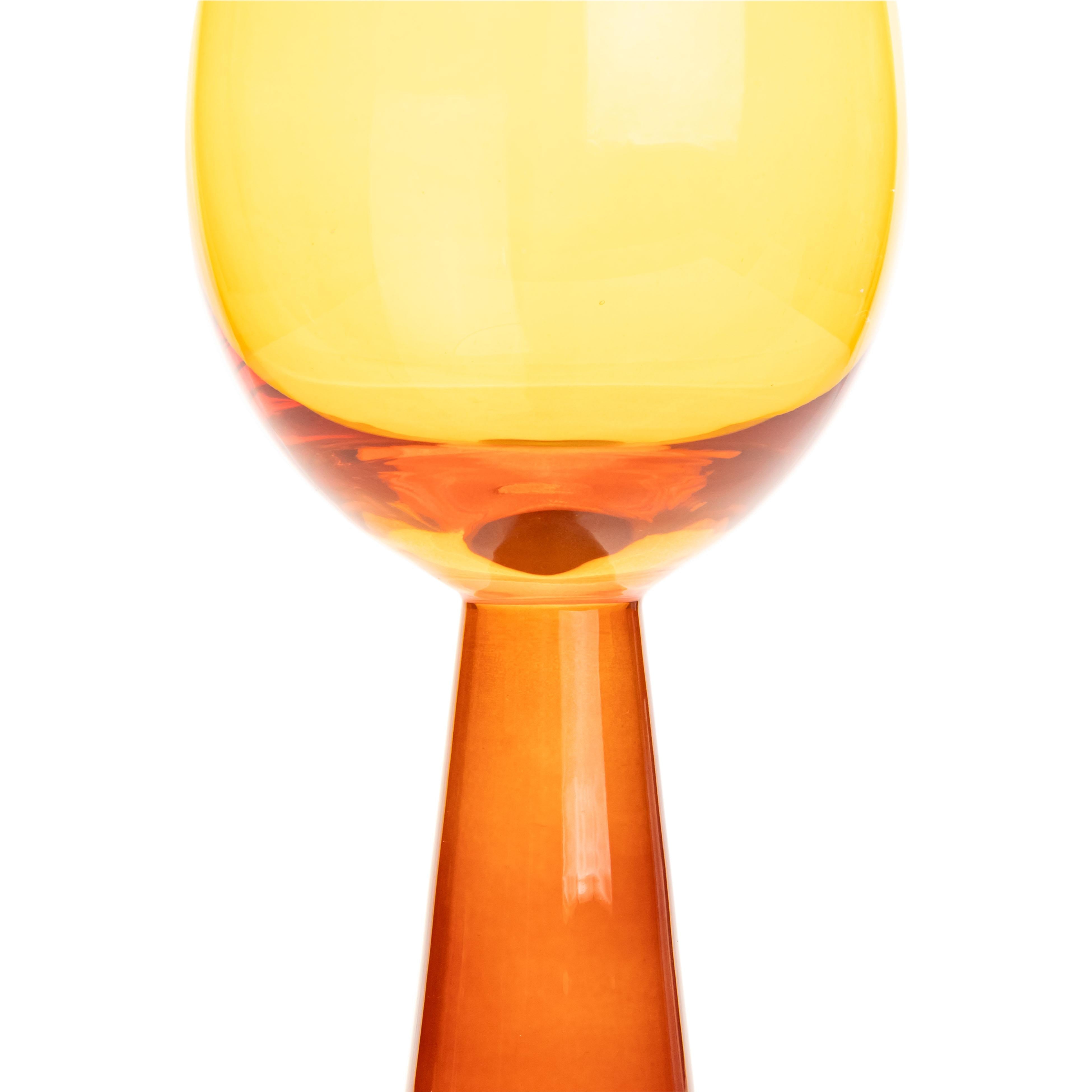 Rose Amber Wine Glasses - Set of 4