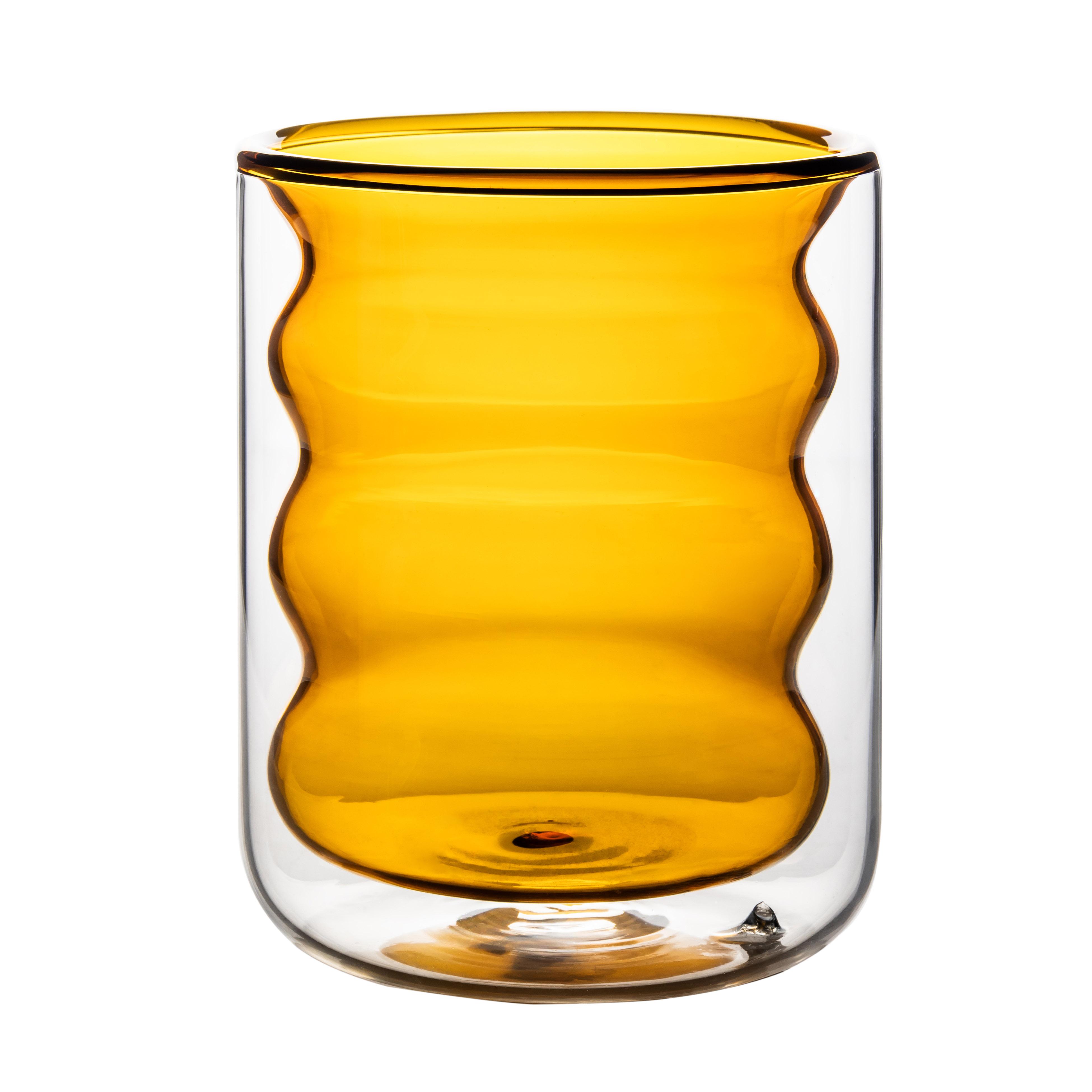 Waves Amber Water Glass - Set of 4