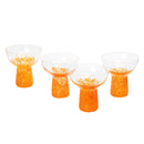 Dottie Clear Orange Dots Handblown Cocktail Glass - Set of 4