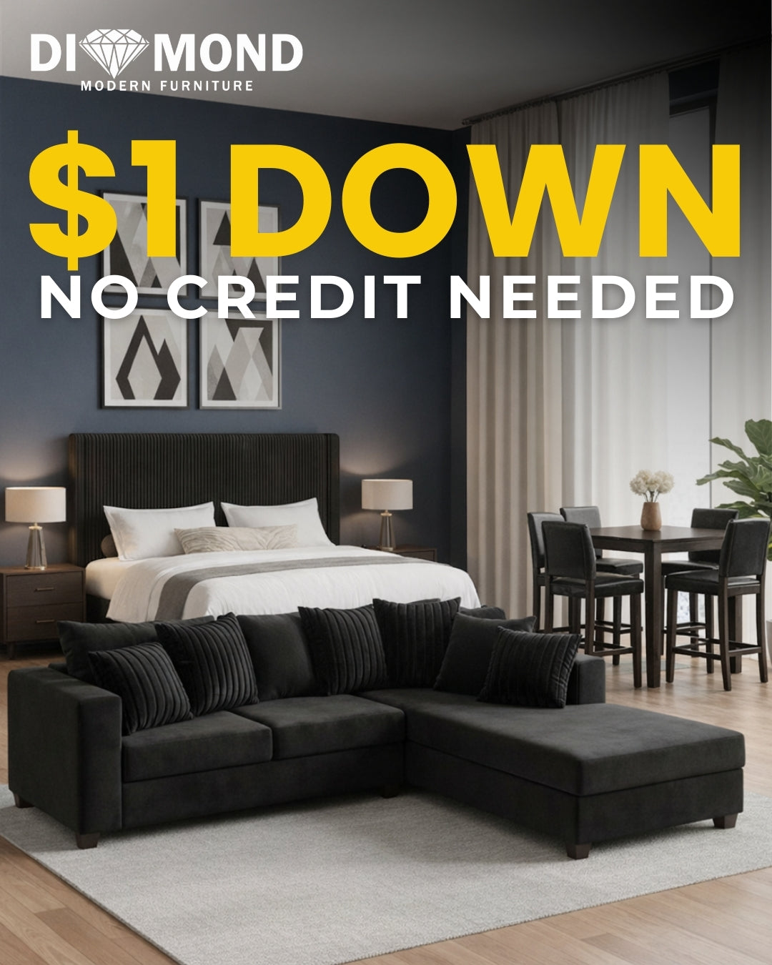 Belinda Black 3 Room package