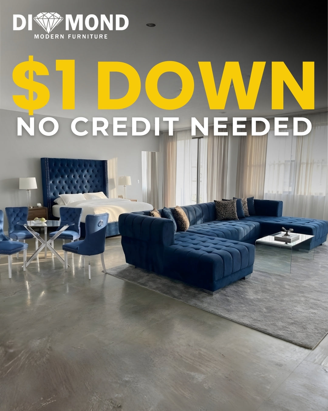 Ariana Navy 3 Room Package