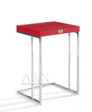 A&X Amelia - Modern Red Crocodile Lacquer End Table Set