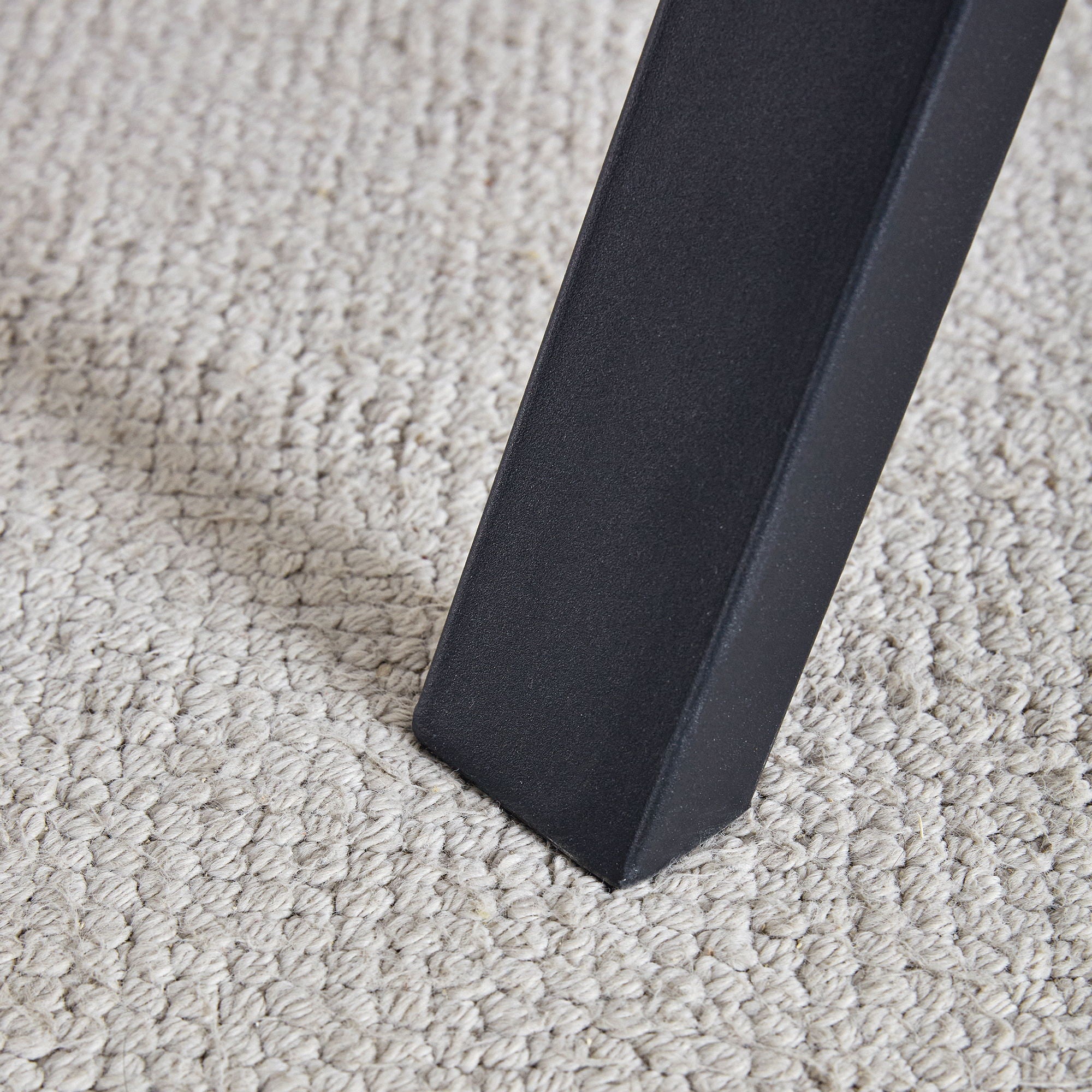 Suede Backrest Chairs With Metal Legs & Herringbone Dining Table Set