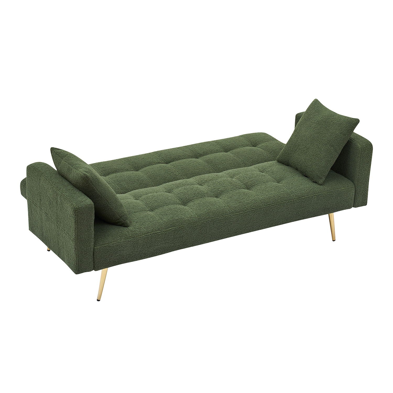 Teddy Fleece Sofa Bed With Luxurious Throw Pillows