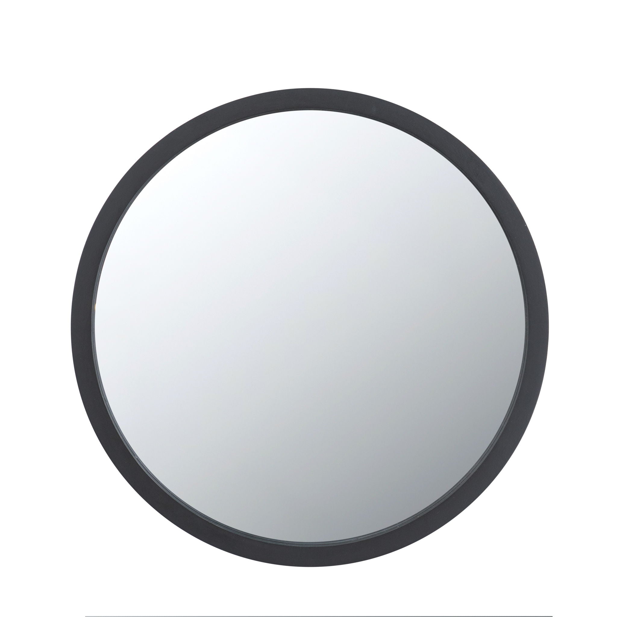 Circle Wall Mirror With Wooden Frame, Wall Mirror For Living Room