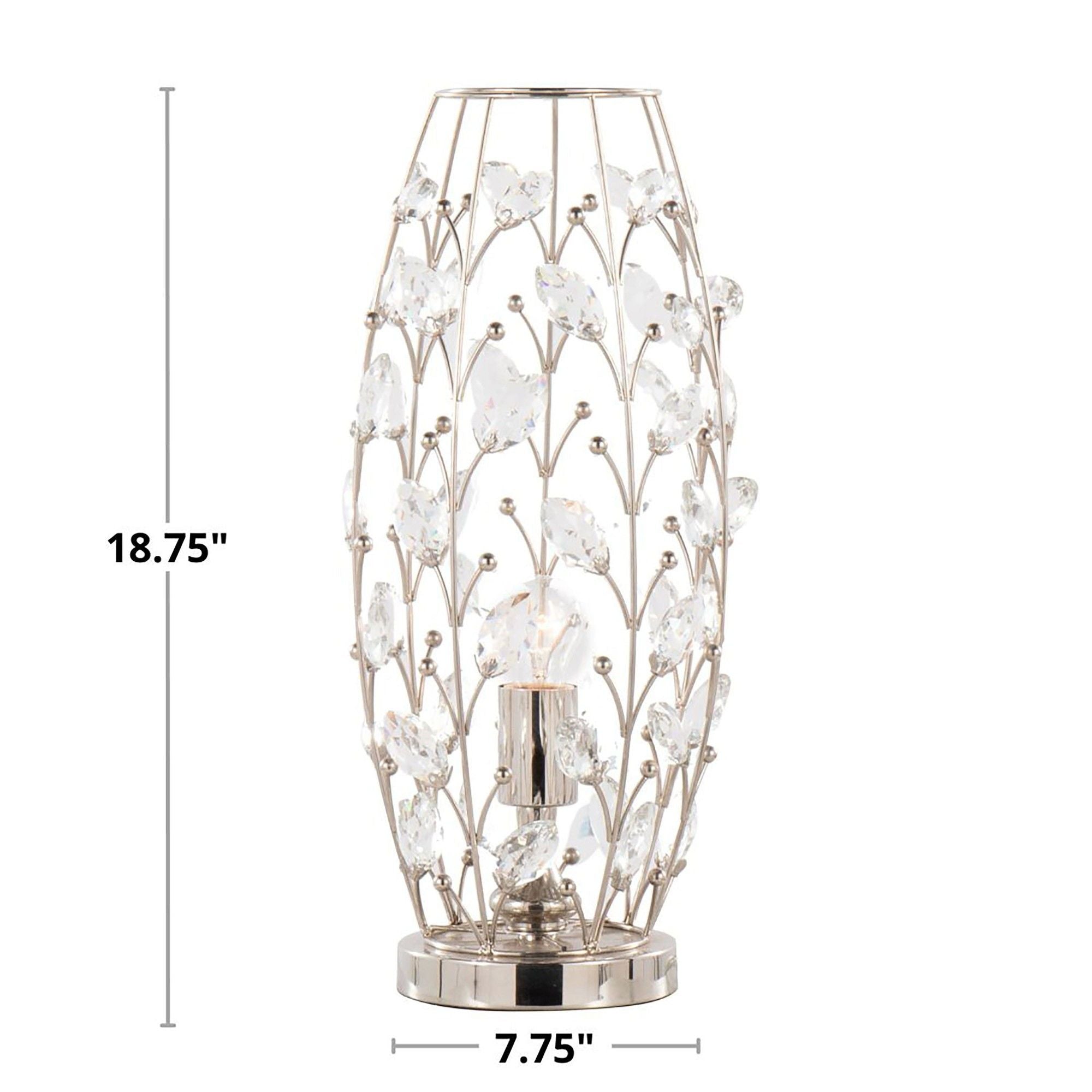 Crystal - Buds Contemporary Uplight Lamp - Polished Nickel / Clear Crystal