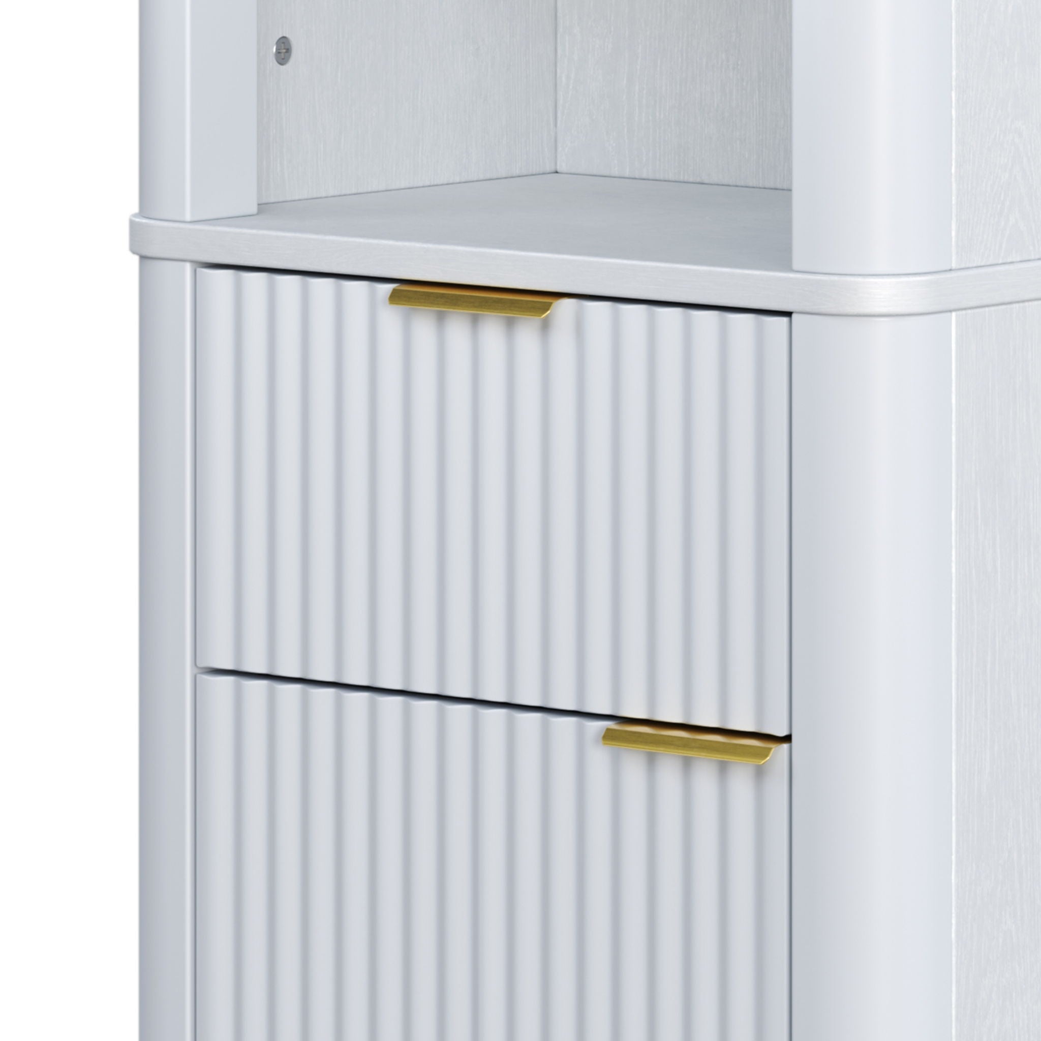 Tall Bathroom Storage Cabinet With Adjustable Shelves And 1 Drawer & Door