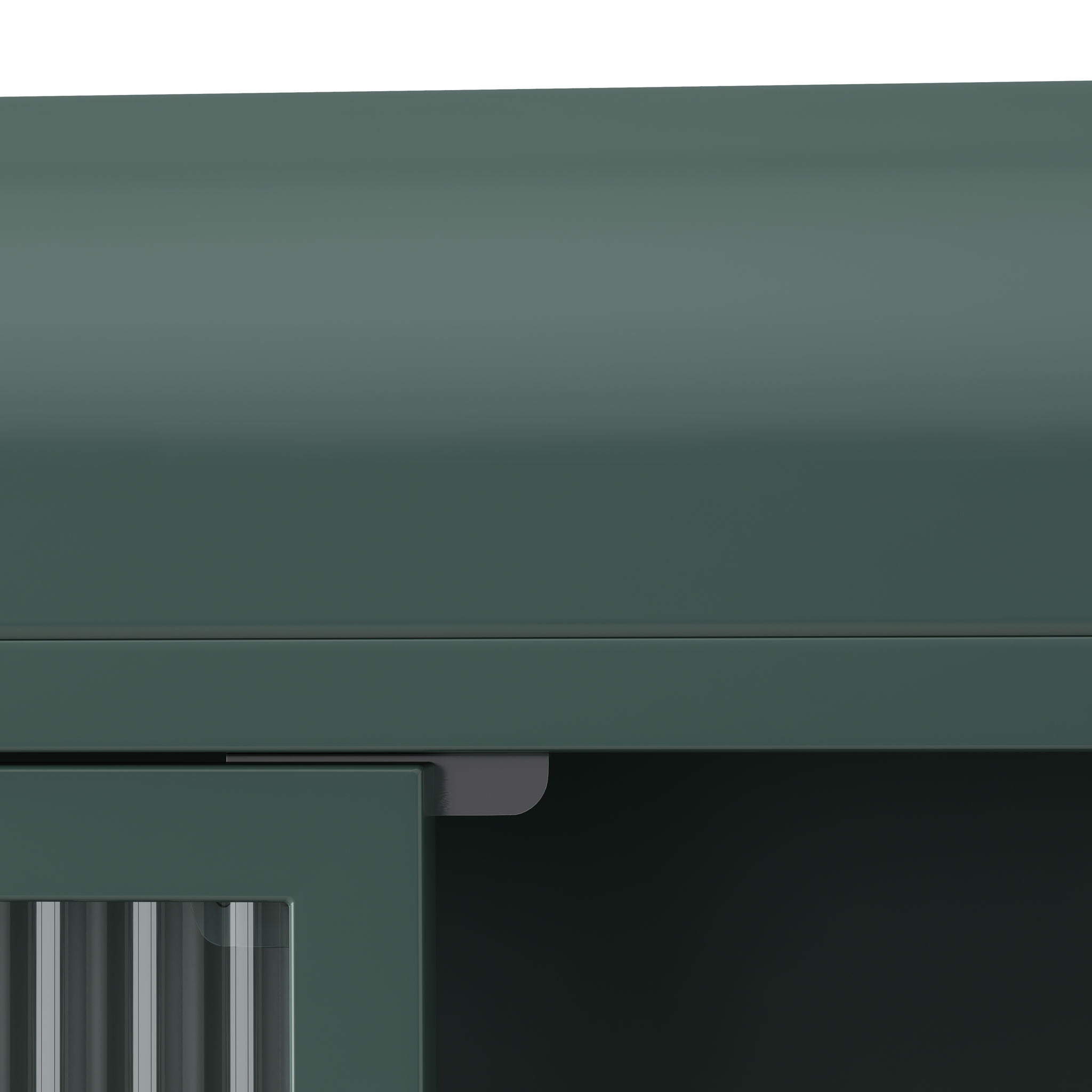 Arched Wall Mounted Cabinet, 3 Door Storage For Kitchen - Dark Green