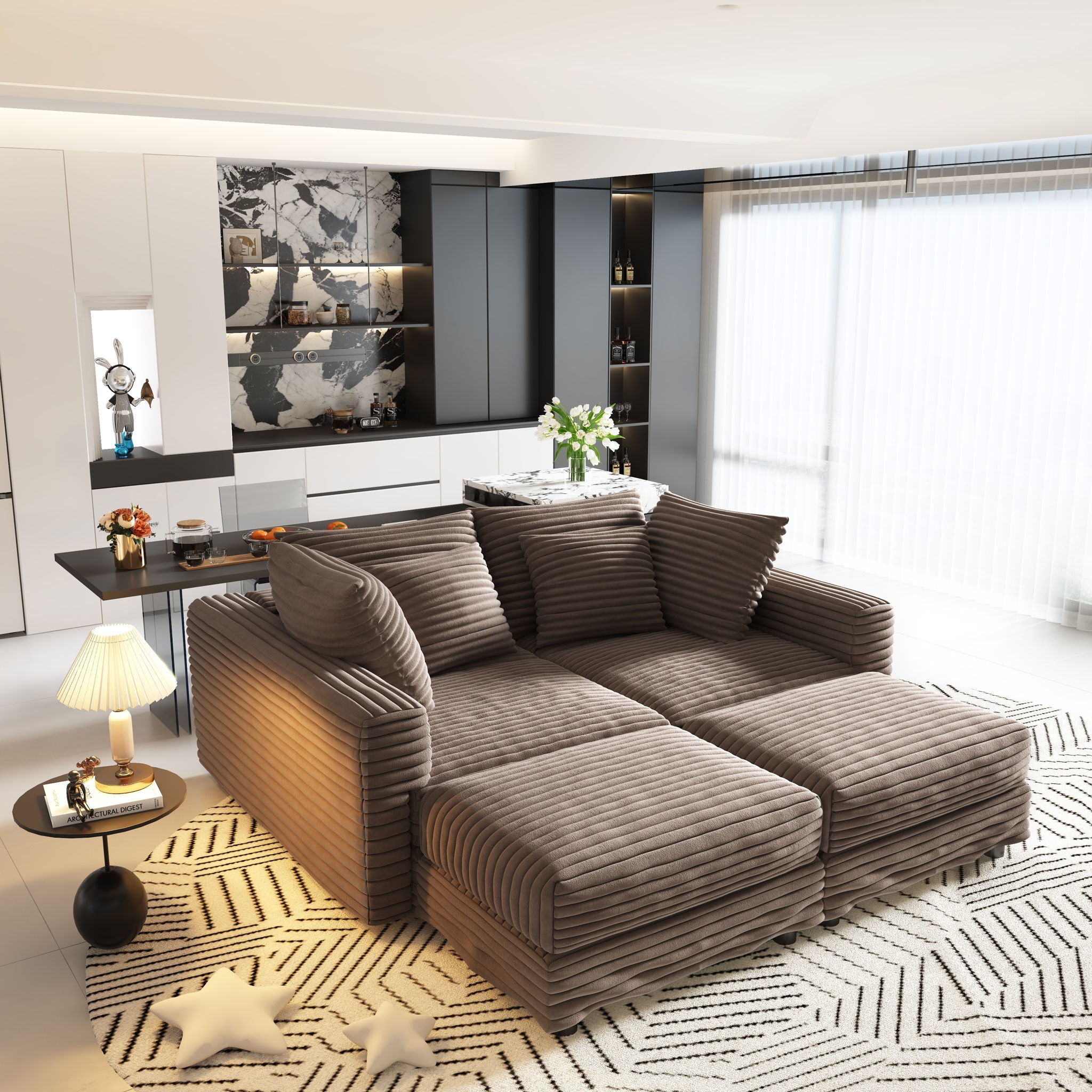 Modern Comfy Upholstered Sofa Cloud Couch & Deep Seat Couches
