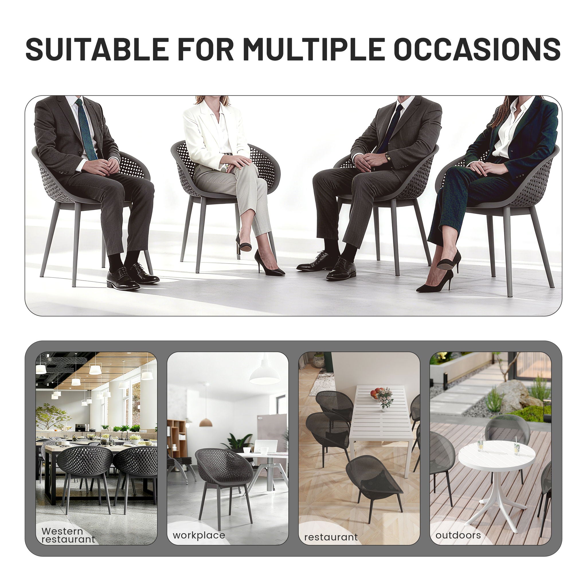 2 Piece Durable Single Chair With Hollow Out Design