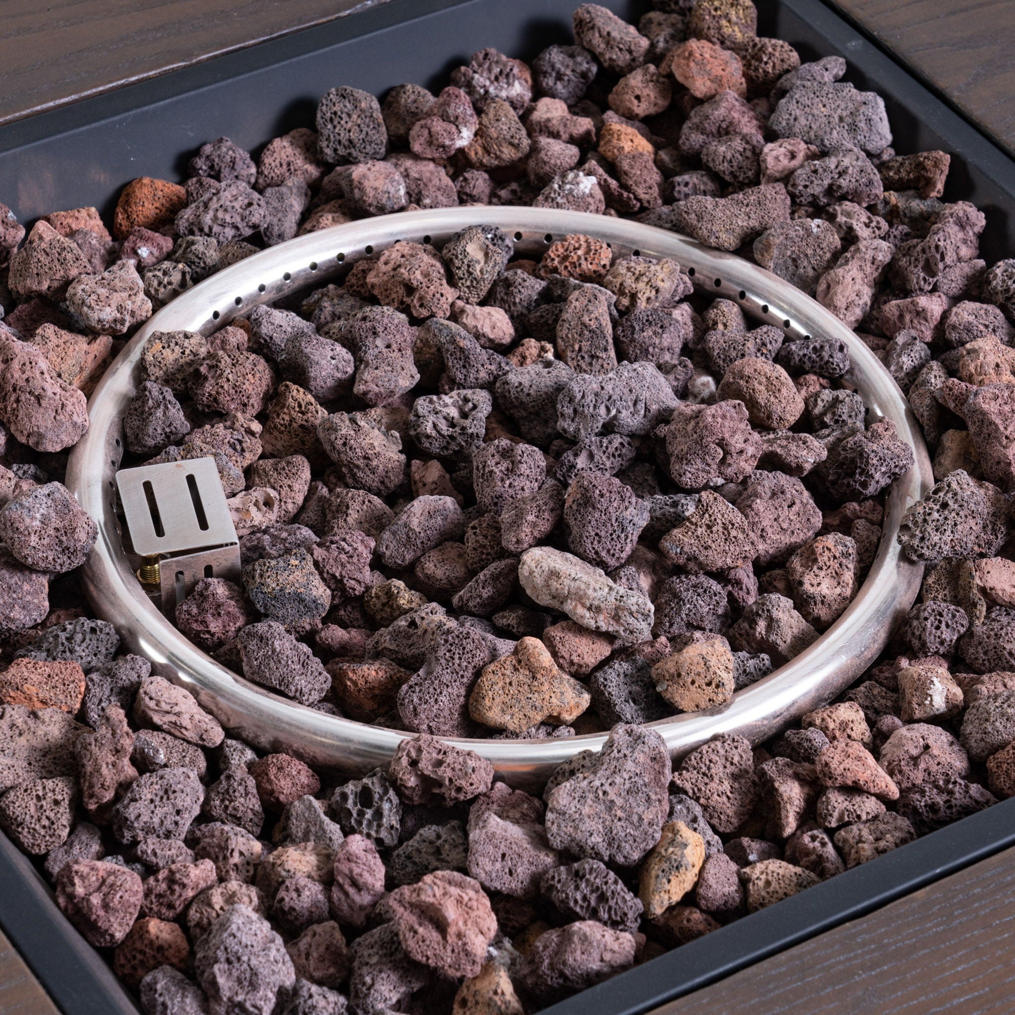Outdoor Patio Square Gas Burning Mgo Fire Pit, Tank Inside, 40000 Btu